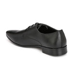 Men's Black Plain Derby Synthetic Leather Formal Shoes
