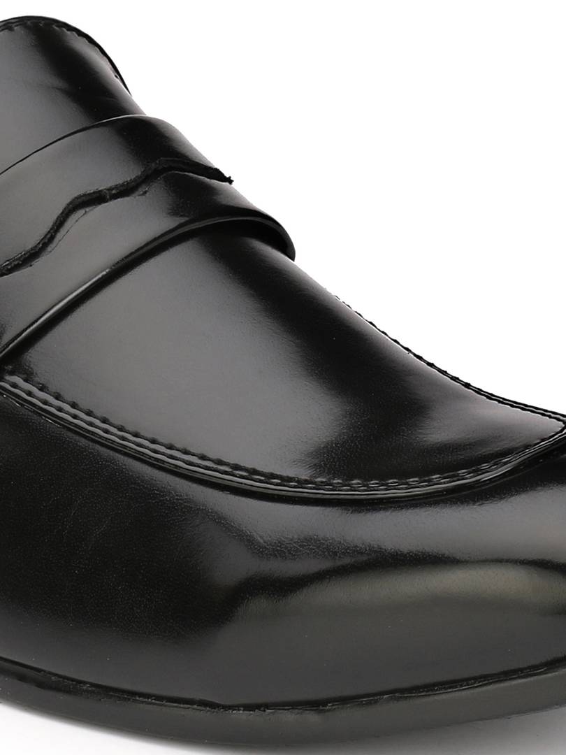Men's Black Slip On Mocassion Synthetic Leather Formal Shoes