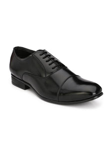 Men's Black Oxford  Synthetic Leather Formal Shoes