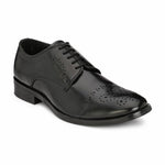 Men's Black Derby Cap Toe Synthetic Leather Formal Shoes