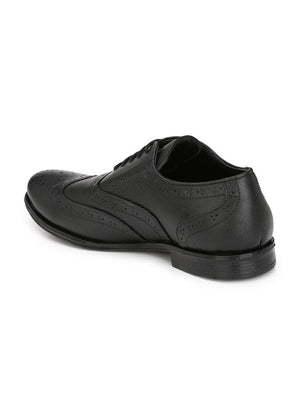 Men's Black Brogue Synthetic Leather Formal Shoes