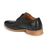 Men's Black Brogue Monk Original Leather Formal Shoes