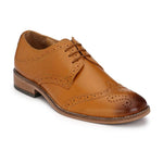 Men's Tan Derby Brogue Original Leather Formal Shoes