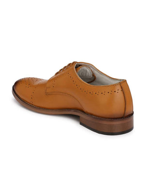 Men's Tan Derby  Original Leather Formal Shoes