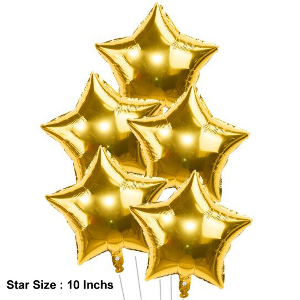 5 Foil Star (10 Inchs) for Birthday, Christmas, New Year Party Decoration