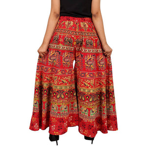 Women's Cotton Red Printed Palazzo-Pack of 1