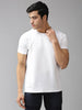White Solid Polyester Round Neck Tees