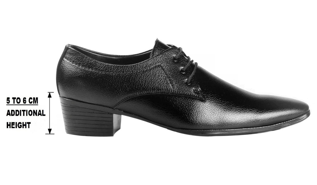 Stylish Black 6 inch Height Increasing Formal Shoes for Men