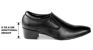 Stylish Black Height Increasing Casual Slip-On Shoes