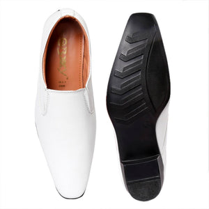 Stylish White Height Increasing Casual Slip-On Shoes
