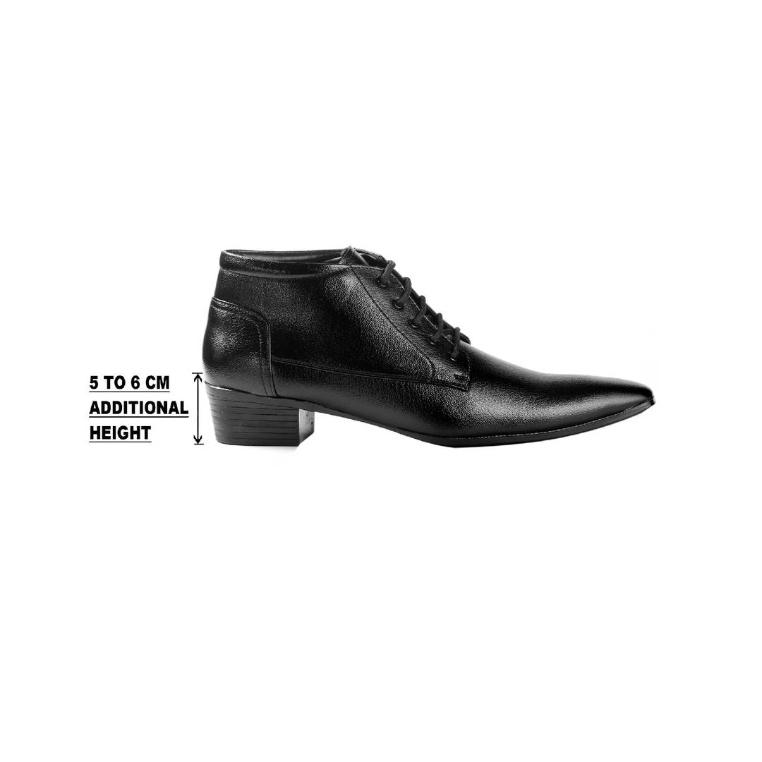 Premium Black Synthetic Leather 6 inch height increasing Formal Shoe For Men