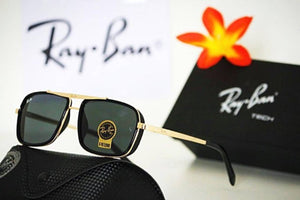 Stylish Sunglasses Black Lens To Gold Frame