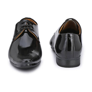 Designer Derby Patent Leather Black Lace-Ups Office Party Ethnic Wear Formal Shoes
