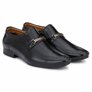 Designer Slip-On Napa Leather Black Slip-On Office Party Ethnic Wear Formal Shoes
