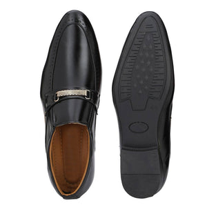Designer Slip-On Napa Leather Black Slip-On Office Party Ethnic Wear Formal Shoes