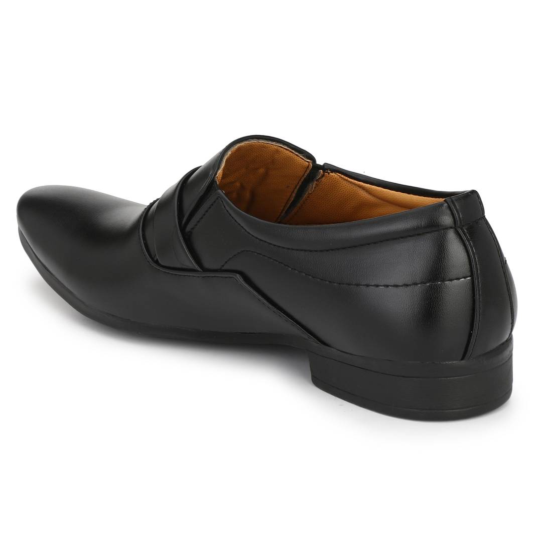 Premium Napa Leather Black Slip On Office Party Wear Formal Shoes