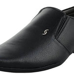 Mens Modern Black Solid Synthetic Leather Slip On Formal Shoes