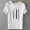 Men's White Cotton Printed Round Neck Tees