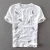 Men's White Cotton Printed Round Neck Tees