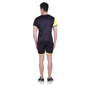 Men Multicoloured Polyester Self Pattern Regular Fit Sports Tees & Shorts