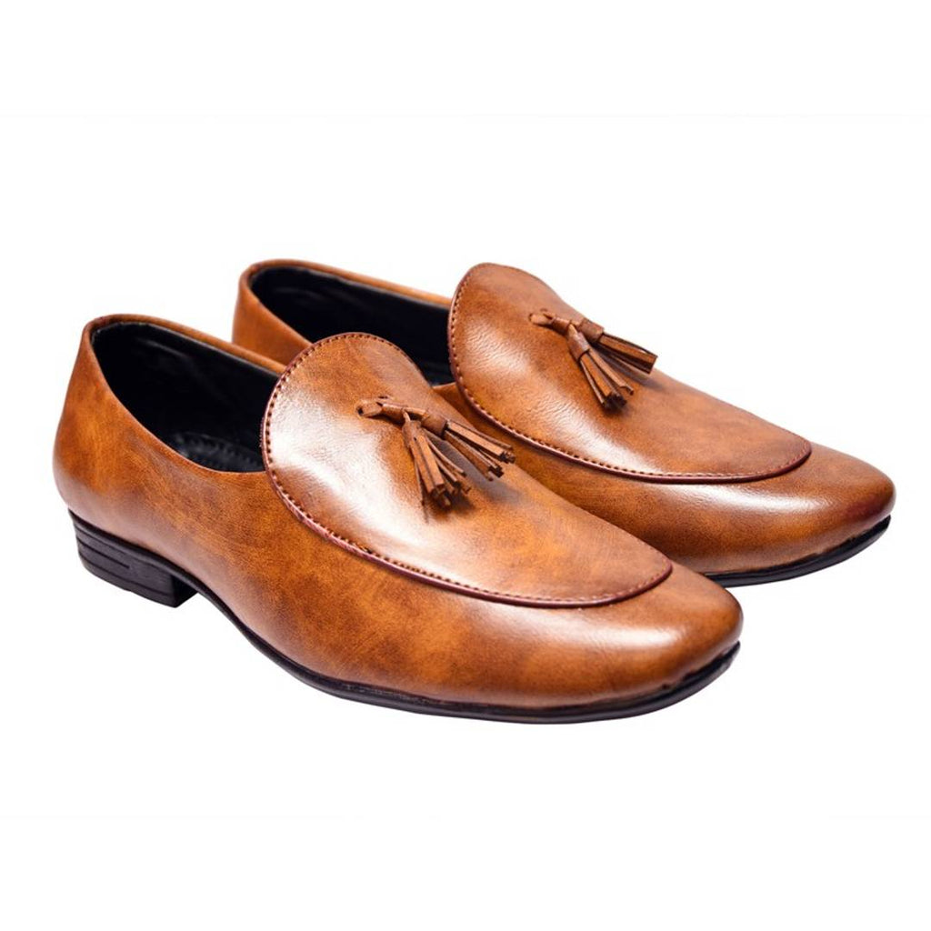 Tan Synthetic Leather Loafer Shoe For Men