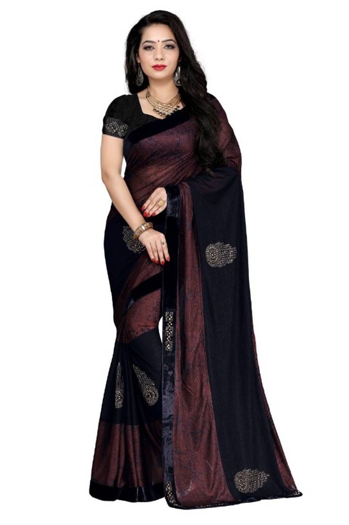Stylish Malai Silk Printed Saree With Blouse Piece