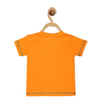 Kids Orange Cotton Printed Topwear