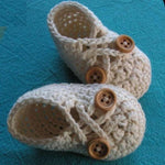 Woolen Soft Sole White Booties For Kids