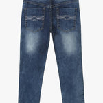 Stylish Denim Blue Dyed Regular Fit Jeans For Boys