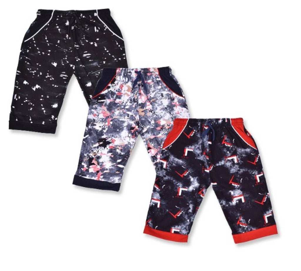 Dove Garments Attractive Printed Capri for Boys 3/4th Pants for Boys (Pack of 3)