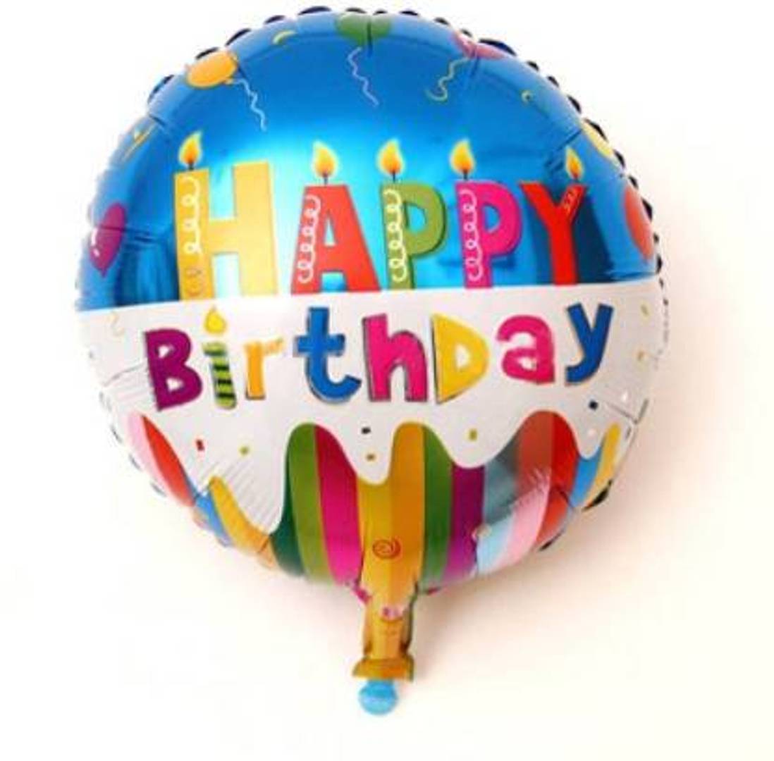 Printed Happy Birthday Candle Foil Balloon - Pack Of 1 Balloon