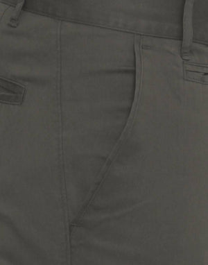 Men's Grey Cotton Solid Mid-Rise Casual Regular Fit Chinos