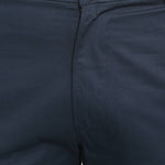 Men's Navy Blue Cotton Solid Mid-Rise Casual Regular Fit Chinos
