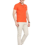 Men's Off White Cotton Solid Mid-Rise Casual Regular Fit Chinos