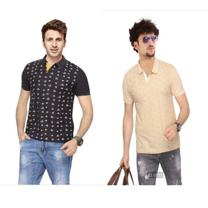 Stylish Cotton Polo T-shirt For Men ( Pack Of 2 )