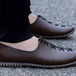 Men's Brown Synthetic Leather Solid Casual Shoes