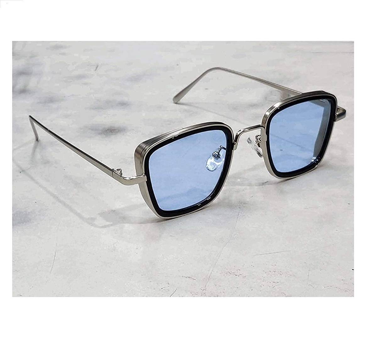 Trendy Blue Metal Square Sunglass For Men And Boys