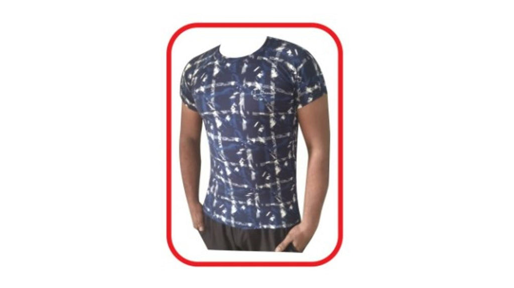 Men's Multicoloured Checked Polyester Sports T-Shirt