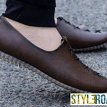 Men's Brown Synthetic Leather Solid Casual Shoes