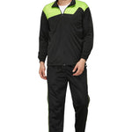 Men's Black Colourblocked Polyester Track Jacket