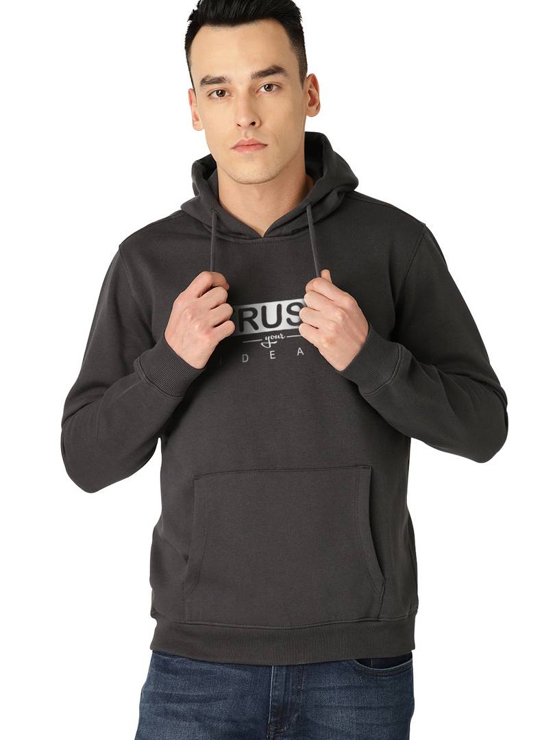 Full Sleeve TRUST Print Hooded Sweatshirt For Mens