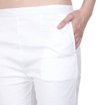 Cotton Lycra White Solid Pant