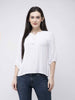 Stylish Rayon Crepe Solid White Top For Women