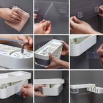 Plastic Bathroom Toiletry Holder Bathroom Shelf Without Drill & Nail,Easy Installing - (White)