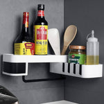Plastic Bathroom Toiletry Holder Bathroom Shelf Without Drill & Nail,Easy Installing - (White)