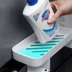 Plastic Bathroom Toiletry Holder Bathroom Shelf Without Drill & Nail,Easy Installing - (White)