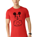 Red Printed Cotton Round Neck T-Shirt