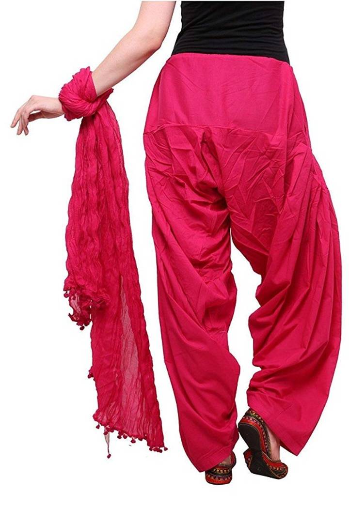 Trendy Cotton Solid Patiyala Pant And Dupatta Set