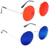 Premium Red Metal Frame Unisex Sunglasses (Set Of 2)
