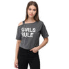 Dark Grey Top With Girls Rule Print